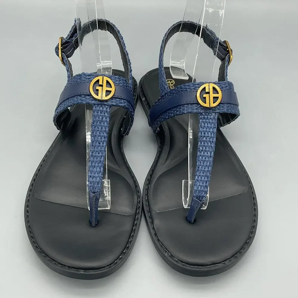 NEW Giani Bernini Women’s Nayelli Thong Flat Sandals Navy Size 8.5M